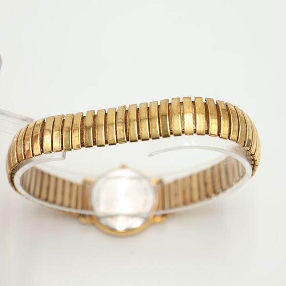 Caravelle by Bulova Gold Tone Watch 27mm Cream Date Expansion Band w New Battery - Picture 12 of 12